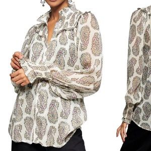 TOPSHOP Paisley Print Chiffon Top